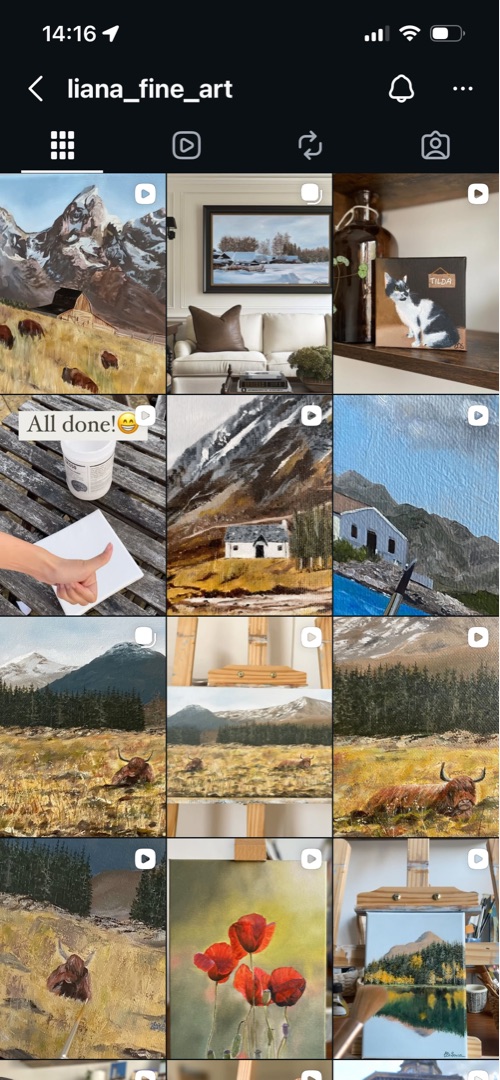 Mountain landscape oil painting — studio preview by Liana De Sousa